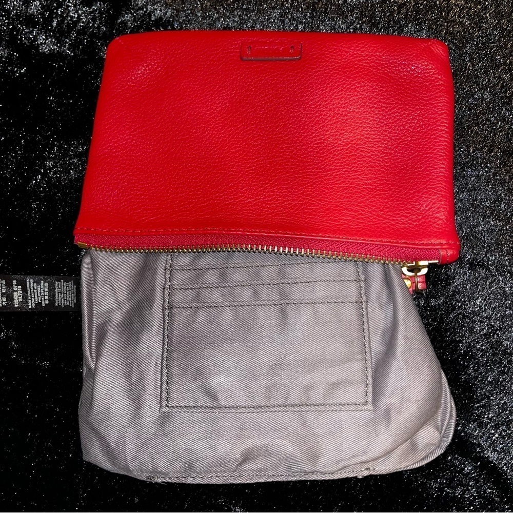 Red Leather Fossil Clutch Bag Like New - Picture 9 of 12